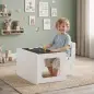 Mesa Infantil con Silla Tablero Reversible Mesa y Silla Infantil con Pizarra para Dibujo para Niños 3-6 Años Blanco