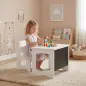 Mesa Infantil con Silla Tablero Reversible Mesa y Silla Infantil con Pizarra para Dibujo para Niños 3-6 Años Blanco