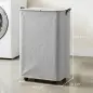 Cesto de Ropa Sucia con Tapa y Ruedas 50L Cesta de Ropa Sucia Plegable con Bolsa con Cordón Extraíble 40x30x65 cm Gris