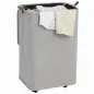 Cesto de Ropa Sucia con Tapa y Ruedas 50L Cesta de Ropa Sucia Plegable con Bolsa con Cordón Extraíble 40x30x65 cm Gris