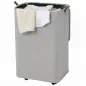 Cesto de Ropa Sucia con Tapa y Ruedas 50L Cesta de Ropa Sucia Plegable con Bolsa con Cordón Extraíble 40x30x65 cm Gris