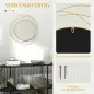 Espejo Decorativo de Pared Adorno de Pared Metálico Ø65 cm con Ganchos para Salón Dormitorio Pasillo Dorado Espejo Decorativo de Pared Adorno de Pared Metálico Ø65 cm con Ganchos para Salón Dormitorio Pasillo Dorado