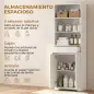 Armario Alto de Baño Columna de Baño Estrecha con 3 Estantes Abiertos Cajón Acanalado Estante Ajustable Blanco Armario Alto de Baño Columna de Baño Estrecha con 3 Estantes Abiertos Cajón Acanalado Estante Ajustable Blanco