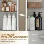 Armario Alto de Baño Columna de Baño Estrecha con 3 Estantes Abiertos Cajón Acanalado Estante Ajustable Blanco Armario Alto de Baño Columna de Baño Estrecha con 3 Estantes Abiertos Cajón Acanalado Estante Ajustable Blanco