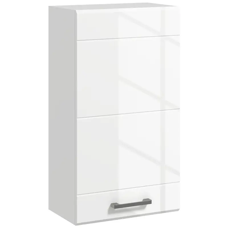 Mueble de Baño Colgar con Estante Ajustable para Cocina Lavadero Dormitorio Blanco Brillo