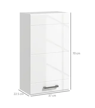Mueble de Baño Colgar con Estante Ajustable para Cocina Lavadero Dormitorio Blanco Brillo