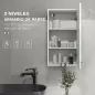 Mueble de Baño Colgar con Estante Ajustable para Cocina Lavadero Dormitorio Blanco Brillo