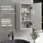 Mueble de Baño Colgar con Estante Ajustable para Cocina Lavadero Dormitorio Blanco Brillo