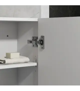 Mueble de Baño Colgar con Estante Ajustable para Cocina Lavadero Dormitorio Blanco Brillo
