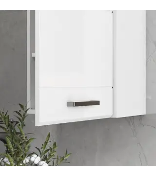 Mueble de Baño Colgar con Estante Ajustable para Cocina Lavadero Dormitorio Blanco Brillo