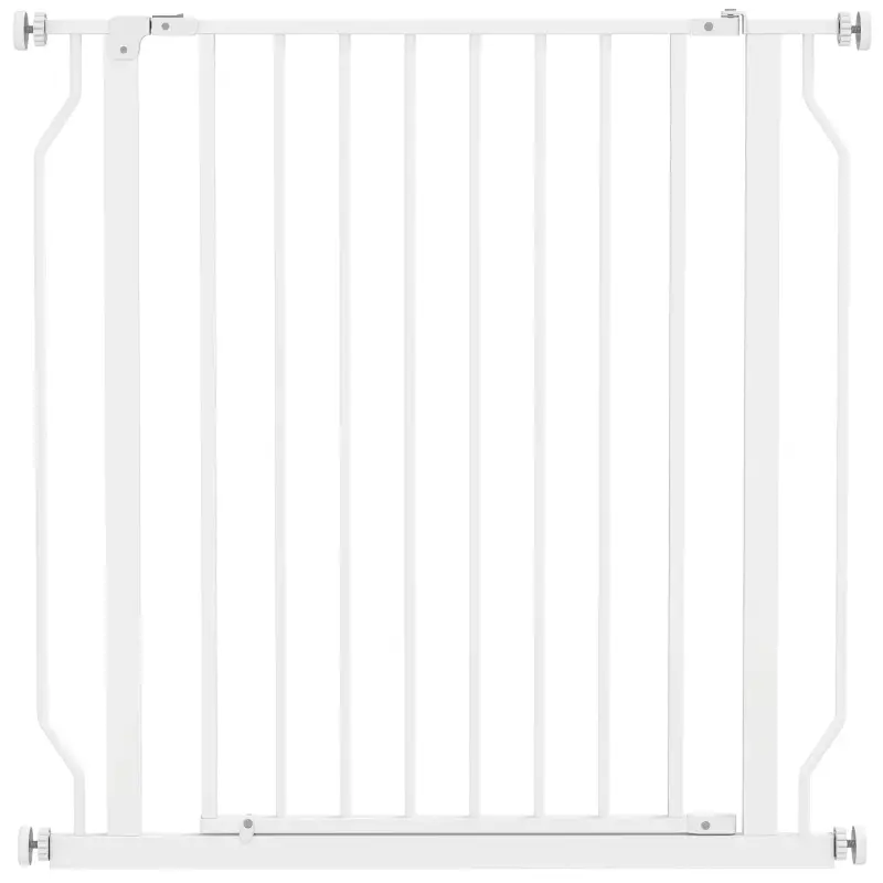 Barrera de Seguridad para Perros 75-85 cm para Puertas y Escaleras Apertura en Dos Sentidos Doble Bloqueo Blanco Barrera de Seguridad para Perros 75-85 cm para Puertas y Escaleras Apertura en Dos Sentidos Doble Bloqueo Blanco