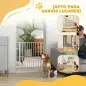 Barrera de Seguridad para Perros 75-85 cm para Puertas y Escaleras Apertura en Dos Sentidos Doble Bloqueo Blanco Barrera de Seguridad para Perros 75-85 cm para Puertas y Escaleras Apertura en Dos Sentidos Doble Bloqueo Blanco