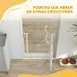 Barrera de Seguridad para Perros 75-85 cm para Puertas y Escaleras Apertura en Dos Sentidos Doble Bloqueo Blanco Barrera de Seguridad para Perros 75-85 cm para Puertas y Escaleras Apertura en Dos Sentidos Doble Bloqueo Blanco