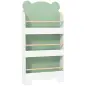 Estantería Infantil 3 Niveles Diseño de Osito Bordes Redondeados y Barreras de Seguridad para Libros y Juguetes Verde Estantería Infantil 3 Niveles Diseño de Osito Bordes Redondeados y Barreras de Seguridad para Libros y Juguetes Verde