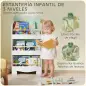 Estantería Infantil 3 Niveles Diseño de Osito Bordes Redondeados y Barreras de Seguridad para Libros y Juguetes Verde Estantería Infantil 3 Niveles Diseño de Osito Bordes Redondeados y Barreras de Seguridad para Libros y Juguetes Verde