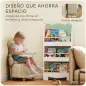 Estantería Infantil 3 Niveles Diseño de Osito Bordes Redondeados y Barreras de Seguridad para Libros y Juguetes Verde Estantería Infantil 3 Niveles Diseño de Osito Bordes Redondeados y Barreras de Seguridad para Libros y Juguetes Verde