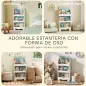 Estantería Infantil 3 Niveles Diseño de Osito Bordes Redondeados y Barreras de Seguridad para Libros y Juguetes Verde Estantería Infantil 3 Niveles Diseño de Osito Bordes Redondeados y Barreras de Seguridad para Libros y Juguetes Verde