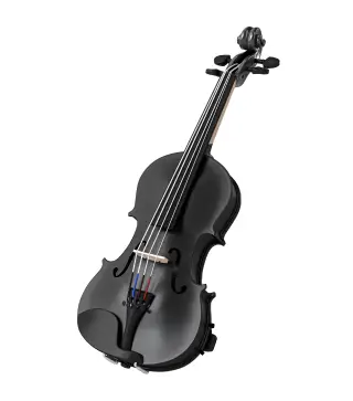 Violín 4/4 de Tamaño Completo de Madera con Estuche Arco Colofonia Afinadores Cuerdas y Soporte para Hombro Negro