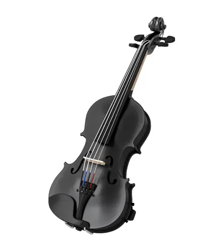 Violín 4/4 de Tamaño Completo de Madera con Estuche Arco Colofonia Afinadores Cuerdas y Soporte para Hombro Negro