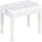 Banco de Piano Altura Ajustable Banqueta de Piano Asiento de Cuero Sintético Patas de Madera 64x35x55 cm Blanco Banco de Piano Altura Ajustable Banqueta de Piano Asiento de Cuero Sintético Patas de Madera 64x35x55 cm Blanco