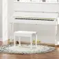 Banco de Piano Altura Ajustable Banqueta de Piano Asiento de Cuero Sintético Patas de Madera 64x35x55 cm Blanco Banco de Piano Altura Ajustable Banqueta de Piano Asiento de Cuero Sintético Patas de Madera 64x35x55 cm Blanco