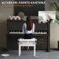 Banco de Piano Altura Ajustable Banqueta de Piano Asiento de Cuero Sintético Patas de Madera 64x35x55 cm Blanco Banco de Piano Altura Ajustable Banqueta de Piano Asiento de Cuero Sintético Patas de Madera 64x35x55 cm Blanco