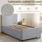 Cama Nido Individual 90x190 cm Estructura de Cama Tapizada en Lino con Cabecero y Piecero Listones de Madera Gris Claro Cama Nido Individual 90x190 cm Estructura de Cama Tapizada en Lino con Cabecero y Piecero Listones de Madera Gris Claro