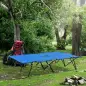 Cama de Acampada Plegable con Bolsa de Transporte y Marco Metálico Carga 136 kg para Playa Senderismo 193x125x40 cm Azul