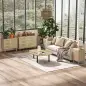Cómoda para Dormitorio con 6 Cajones con Frontal de Ratán Patas de Madera Cajonera Estilo Bohemio 110x40x75 cm Roble
