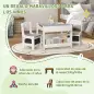 Juego de Mesa con Sillas para Niños 3 en 1 con Pizarra Cajones de Tela y Espacio de Almacenamiento Blanco y Gris Juego de Mesa con Sillas para Niños 3 en 1 con Pizarra Cajones de Tela y Espacio de Almacenamiento Blanco y Gris