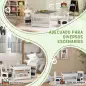 Juego de Mesa con Sillas para Niños 3 en 1 con Pizarra Cajones de Tela y Espacio de Almacenamiento Blanco y Gris Juego de Mesa con Sillas para Niños 3 en 1 con Pizarra Cajones de Tela y Espacio de Almacenamiento Blanco y Gris