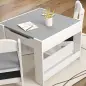 Juego de Mesa con Sillas para Niños 3 en 1 con Pizarra Cajones de Tela y Espacio de Almacenamiento Blanco y Gris Juego de Mesa con Sillas para Niños 3 en 1 con Pizarra Cajones de Tela y Espacio de Almacenamiento Blanco y Gris