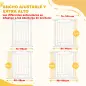 Puerta para Perros con Ancho Ajustable 76-104 cm Barrera de Seguridad para Perros con 2 Extensiones Blanco Puerta para Perros con Ancho Ajustable 76-104 cm Barrera de Seguridad para Perros con 2 Extensiones Blanco