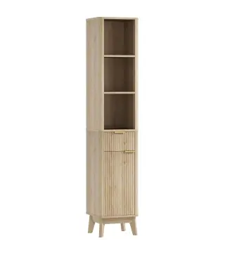 Columna Alta de Baño con Estantes y Cajón Diseño Compacto y Funcional para Espacios Reducidos 33x30x170 cm Tono Madera