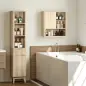 Columna Alta de Baño con Estantes y Cajón Diseño Compacto y Funcional para Espacios Reducidos 33x30x170 cm Tono Madera Columna Alta de Baño con Estantes y Cajón Diseño Compacto y Funcional para Espacios Reducidos 33x30x170 cm Tono Madera