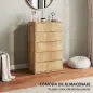 Cómoda 5 Cajones para Dormitorio Moderna Diseño sin Tiradores para Comedor Entrada 60x39x100 cm Madera Natural Cómoda 5 Cajones para Dormitorio Moderna Diseño sin Tiradores para Comedor Entrada 60x39x100 cm Madera Natural