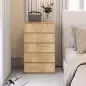 Cómoda 5 Cajones para Dormitorio Moderna Diseño sin Tiradores para Comedor Entrada 60x39x100 cm Madera Natural Cómoda 5 Cajones para Dormitorio Moderna Diseño sin Tiradores para Comedor Entrada 60x39x100 cm Madera Natural
