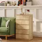 Cómoda 5 Cajones para Dormitorio Moderna Diseño sin Tiradores para Comedor Entrada 60x39x100 cm Madera Natural Cómoda 5 Cajones para Dormitorio Moderna Diseño sin Tiradores para Comedor Entrada 60x39x100 cm Madera Natural