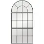 Espejo de Pared 76x149 cm 3 Piezas Espejo de Recibidor con Marco de Metal en Forma de Ventana para Salón Negro