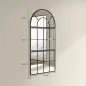 Espejo de Pared 76x149 cm 3 Piezas Espejo de Recibidor con Marco de Metal en Forma de Ventana para Salón Negro
