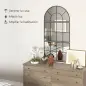 Espejo de Pared 76x149 cm 3 Piezas Espejo de Recibidor con Marco de Metal en Forma de Ventana para Salón Negro