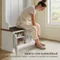 Perchero Zapatero con Banco Zapatero Ganchos Estantes y Compartimentos para Entrada Pasillo Salón 105x40x180 cm Blanco