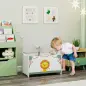 Caja de Almacenaje Juguetes 53L Baúl Juguetes Infantil con Tapa Abatible y Pistón de Gas para Sala de Juegos Verde