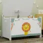 Caja de Almacenaje Juguetes 53L Baúl Juguetes Infantil con Tapa Abatible y Pistón de Gas para Sala de Juegos Verde