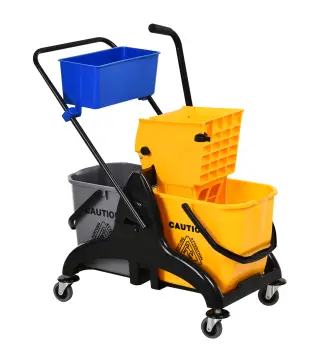 Cubo de Fregona 26 L con Ruedas Sistema de Escurridor Asa de Transporte y Doble Cubetas 78x45x95 cm Multicolor