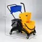 Cubo de Fregona 26 L con Ruedas Sistema de Escurridor Asa de Transporte y Doble Cubetas 78x45x95 cm Multicolor