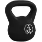 Pesa Rusa de 4 kg Kettlebell Relleno de Arena con Mango Ancho y Base Plana para Entrenamiento 18x12x20 cm Negro