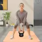Pesa Rusa de 4 kg Kettlebell Relleno de Arena con Mango Ancho y Base Plana para Entrenamiento 18x12x20 cm Negro