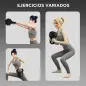Pesa Rusa de 4 kg Kettlebell Relleno de Arena con Mango Ancho y Base Plana para Entrenamiento 18x12x20 cm Negro