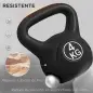 Pesa Rusa de 4 kg Kettlebell Relleno de Arena con Mango Ancho y Base Plana para Entrenamiento 18x12x20 cm Negro